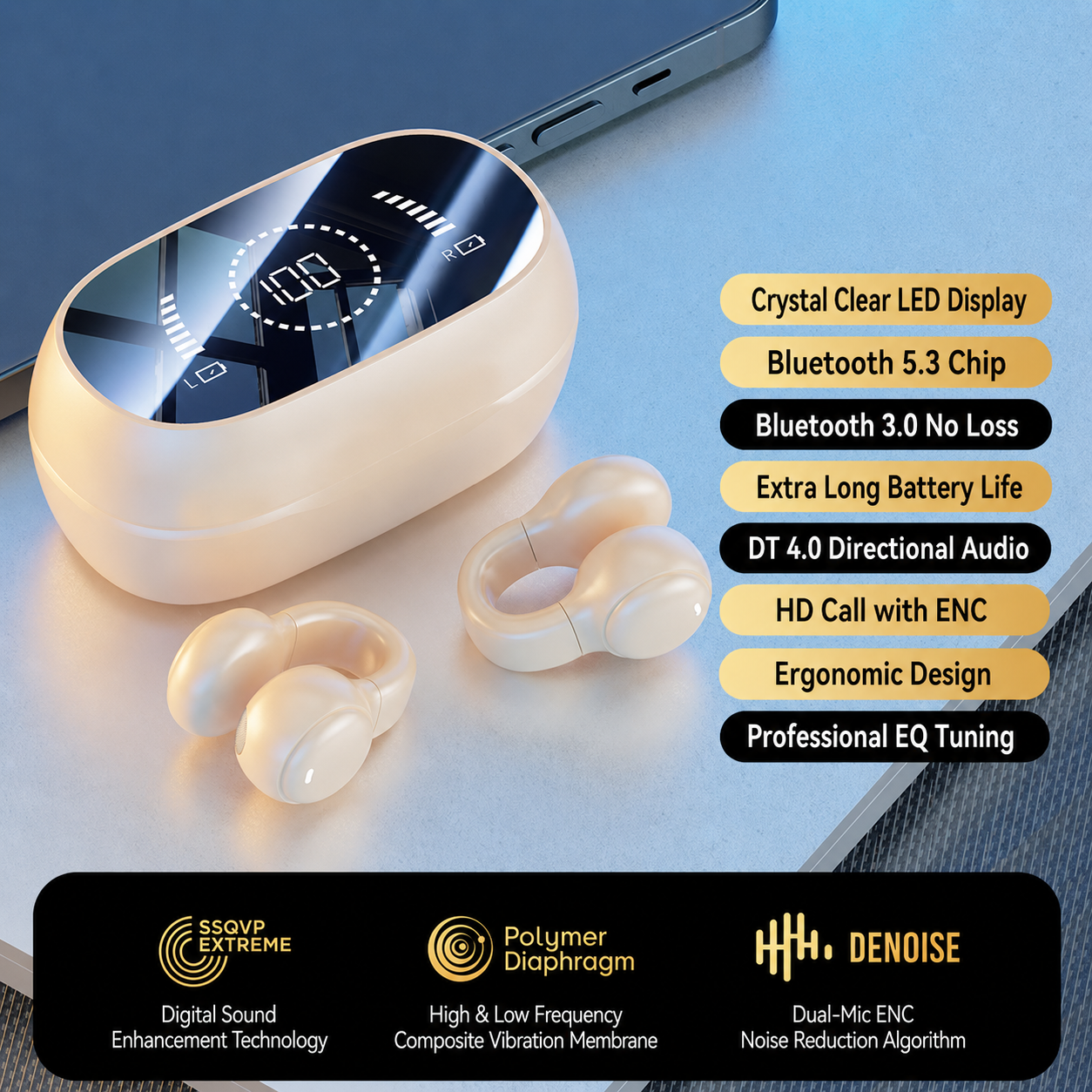 M55 Bone Conduction Bluetooth Earphones for Sports