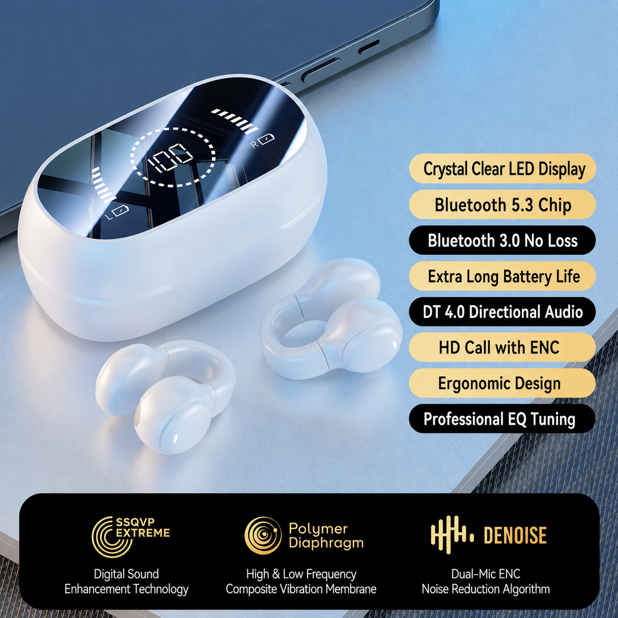 M55 Bone Conduction Bluetooth Earphones for Sports